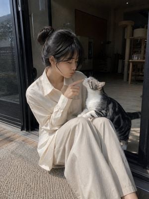 Candid Mobile Portrait with Cat