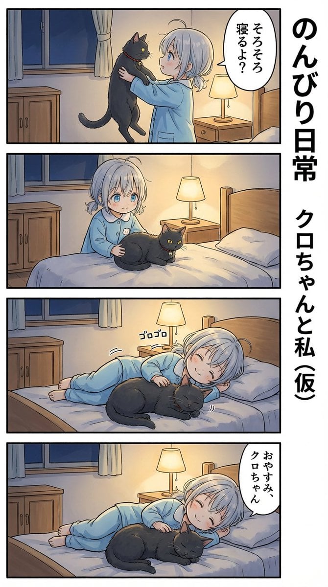 AI Manga: Cat Doesn't Want to Sleep