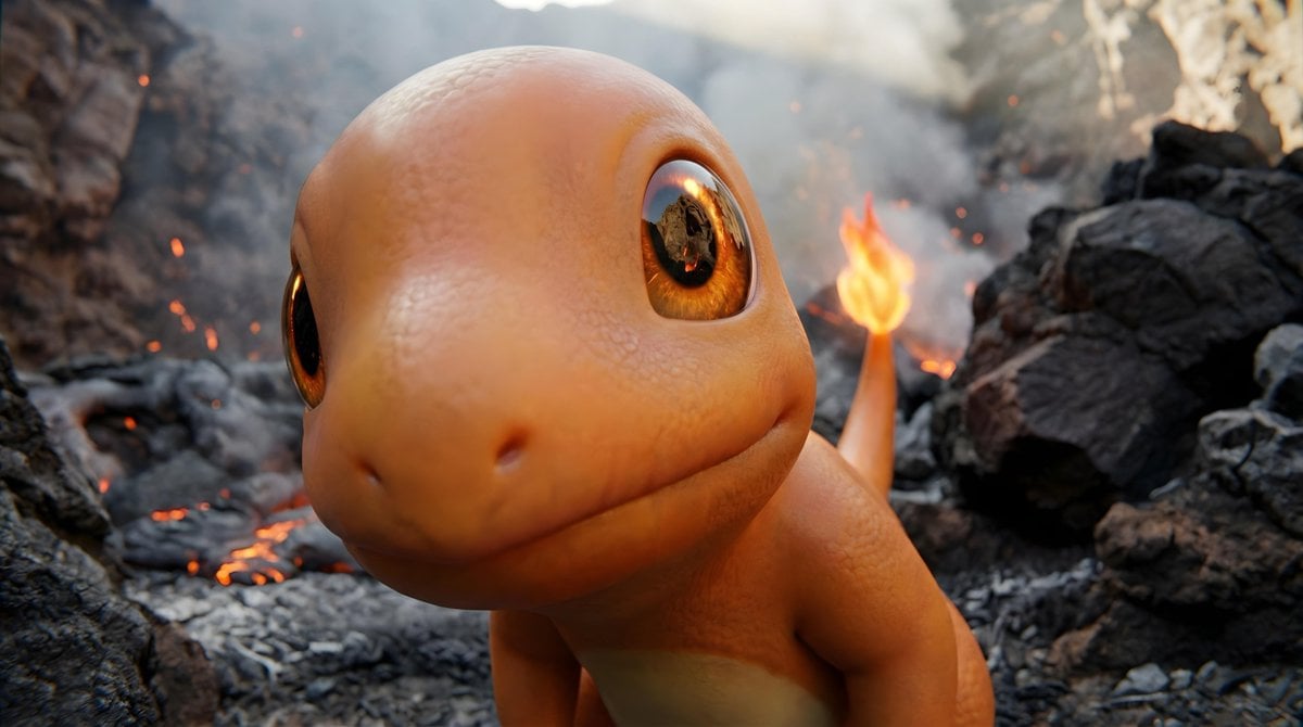 Short Prompt for POV Fisheye Pokemon Wildlife