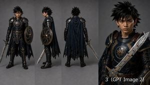 Fantasy Knight Character Turnaround Sheet