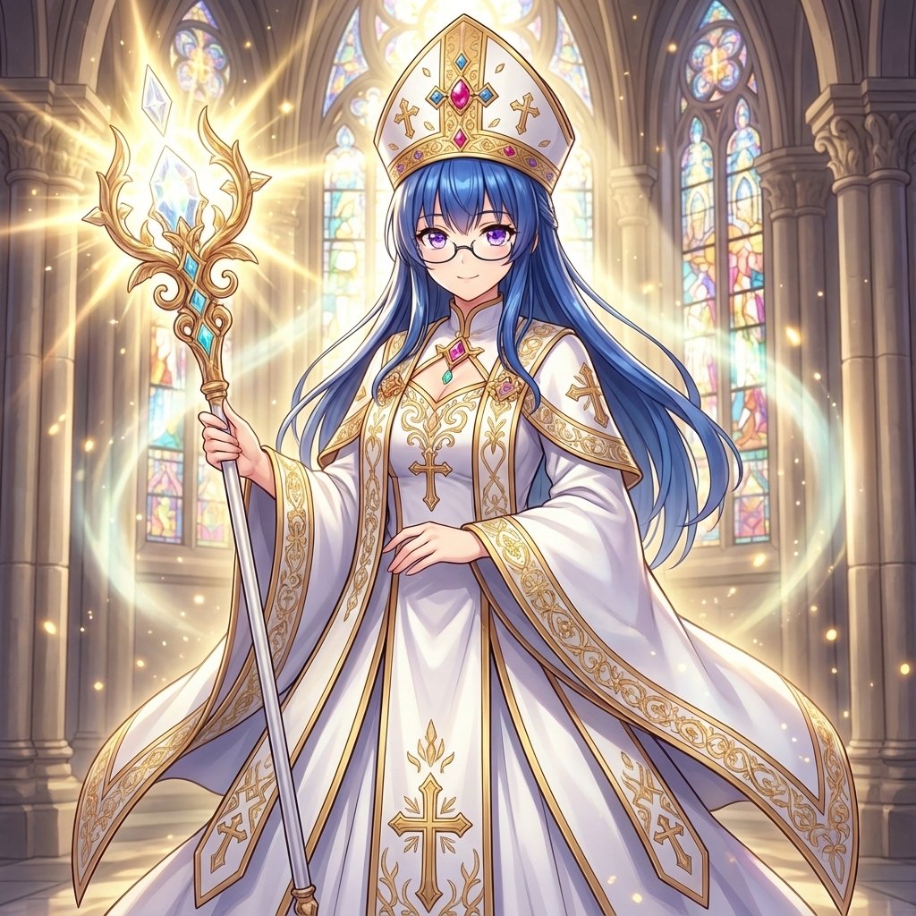 Bishop Transformation with Healing Light and Glasses