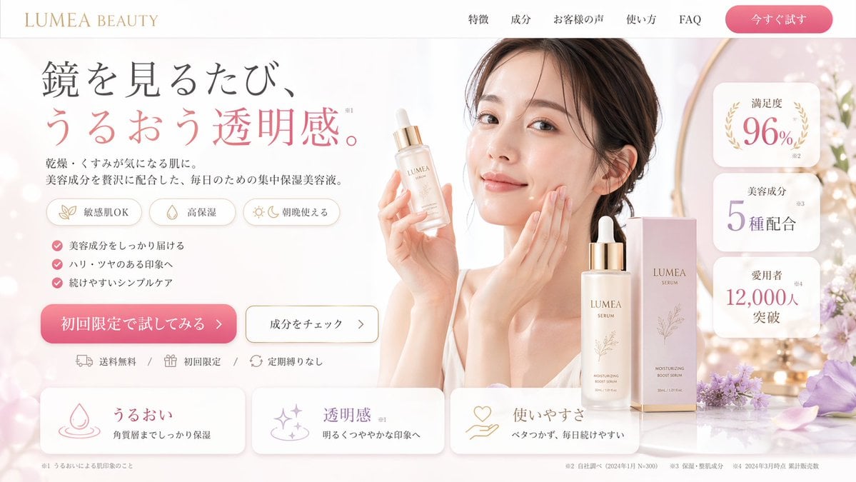 Beauty Landing Page Hero Section