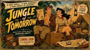 Mid-Century Theatrical Cartoon Banner