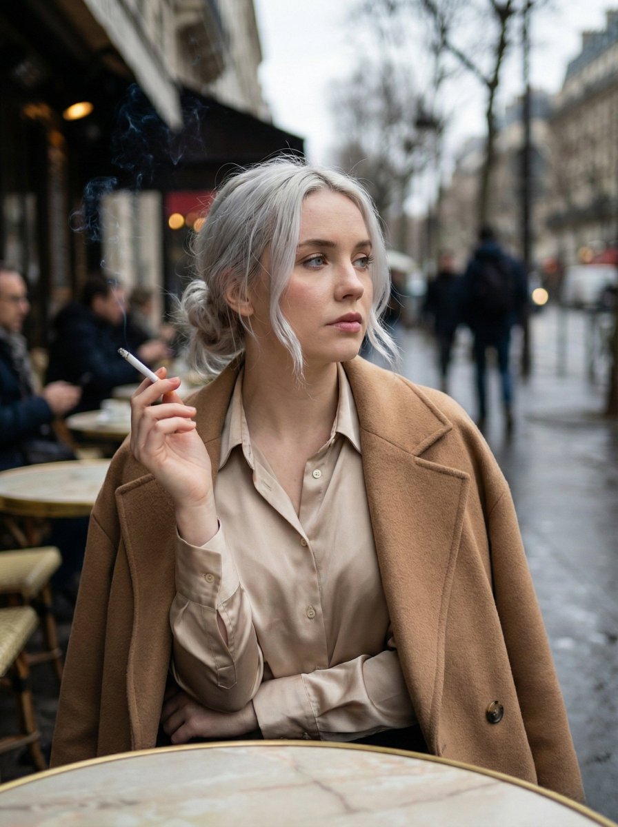 Moody Parisian Cafe Portrait Prompt