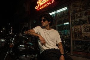 Vintage Motorcycle Urban Portrait