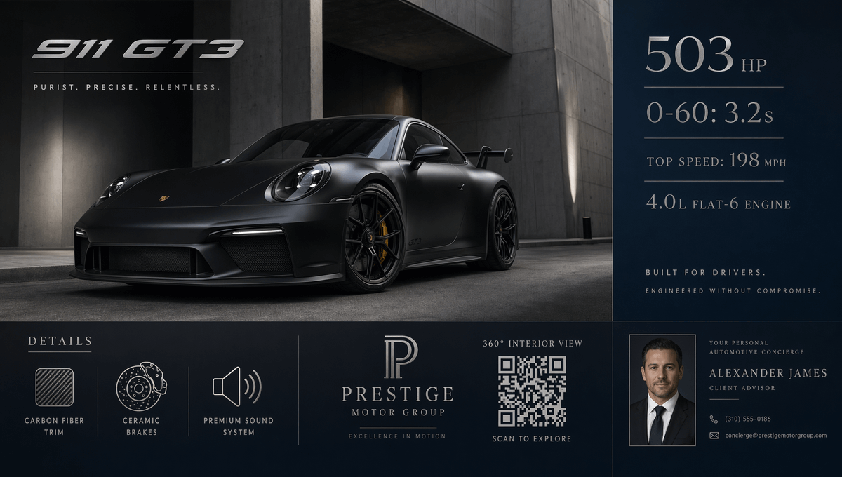 Luxury GT3 Dealership Poster