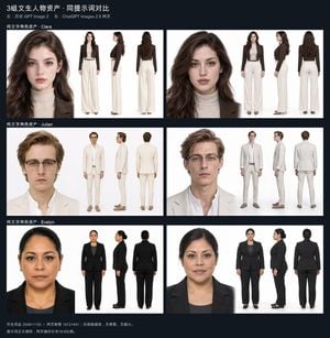 Three Character Asset Comparison Board