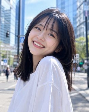Candid East Asian Woman Street Portrait