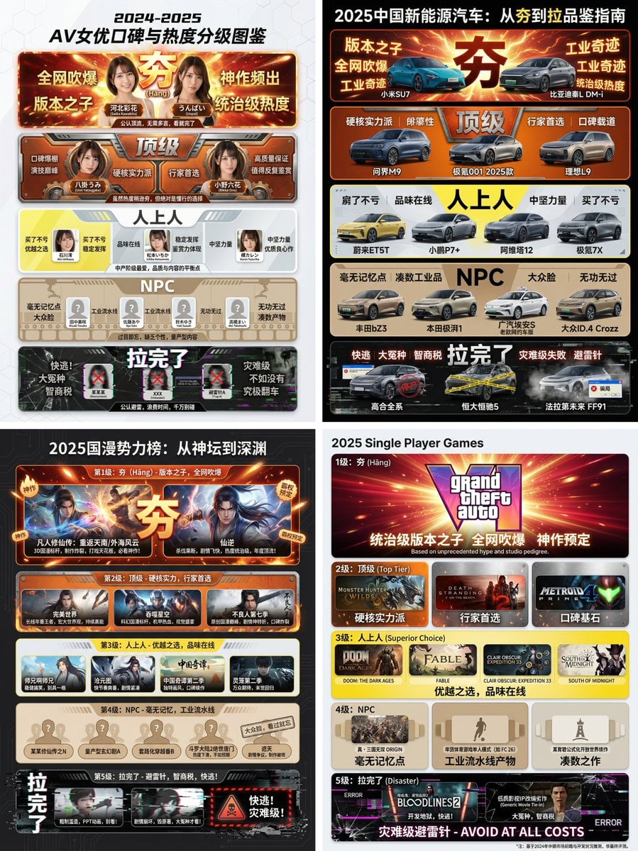 Hāng to Lā (Good to Bad) Rating Infographic Prompt