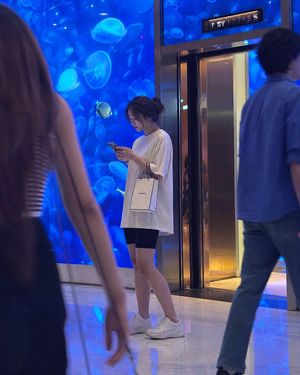 Candid Luxury Mall Aquarium Portrait