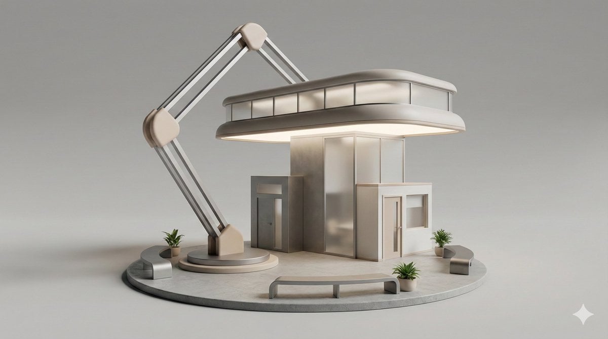 3D Isometric Diorama of a Household Object as Architecture