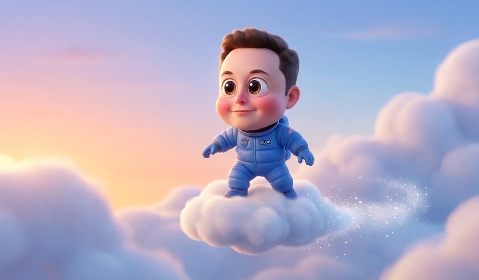 Pixar-Style Celebrity Caricature on Cloud