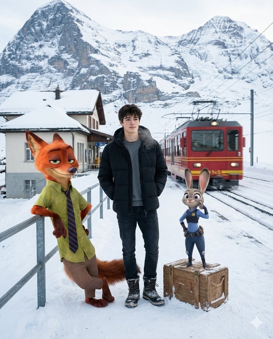 Cinematic Alpine Travel with Zootopia Characters