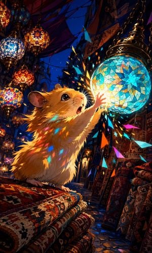 Hamster in Turkish Lantern Bazaar