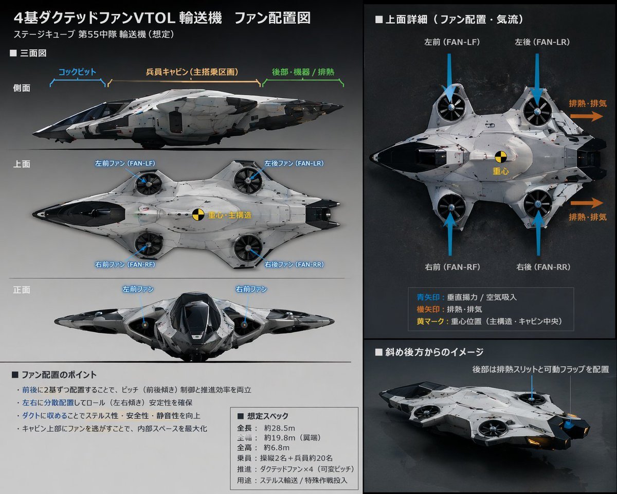 Sci-Fi VTOL Aircraft Technical Spec Sheet