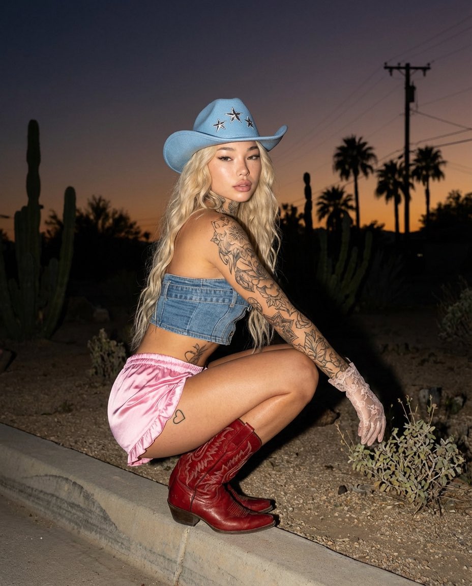 Desert Doll Golden Hour Portrait with Flash