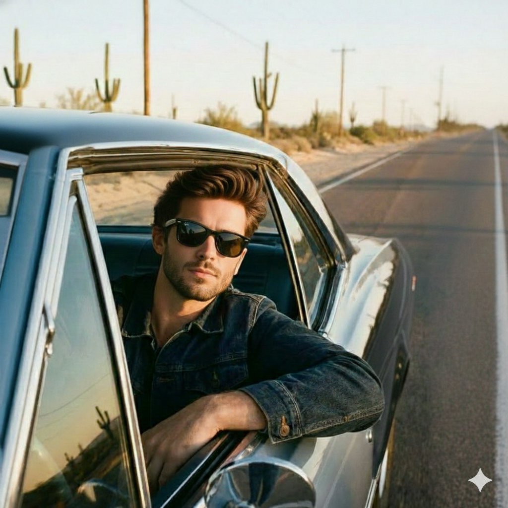 Cinematic Road Trip Portrait Prompt