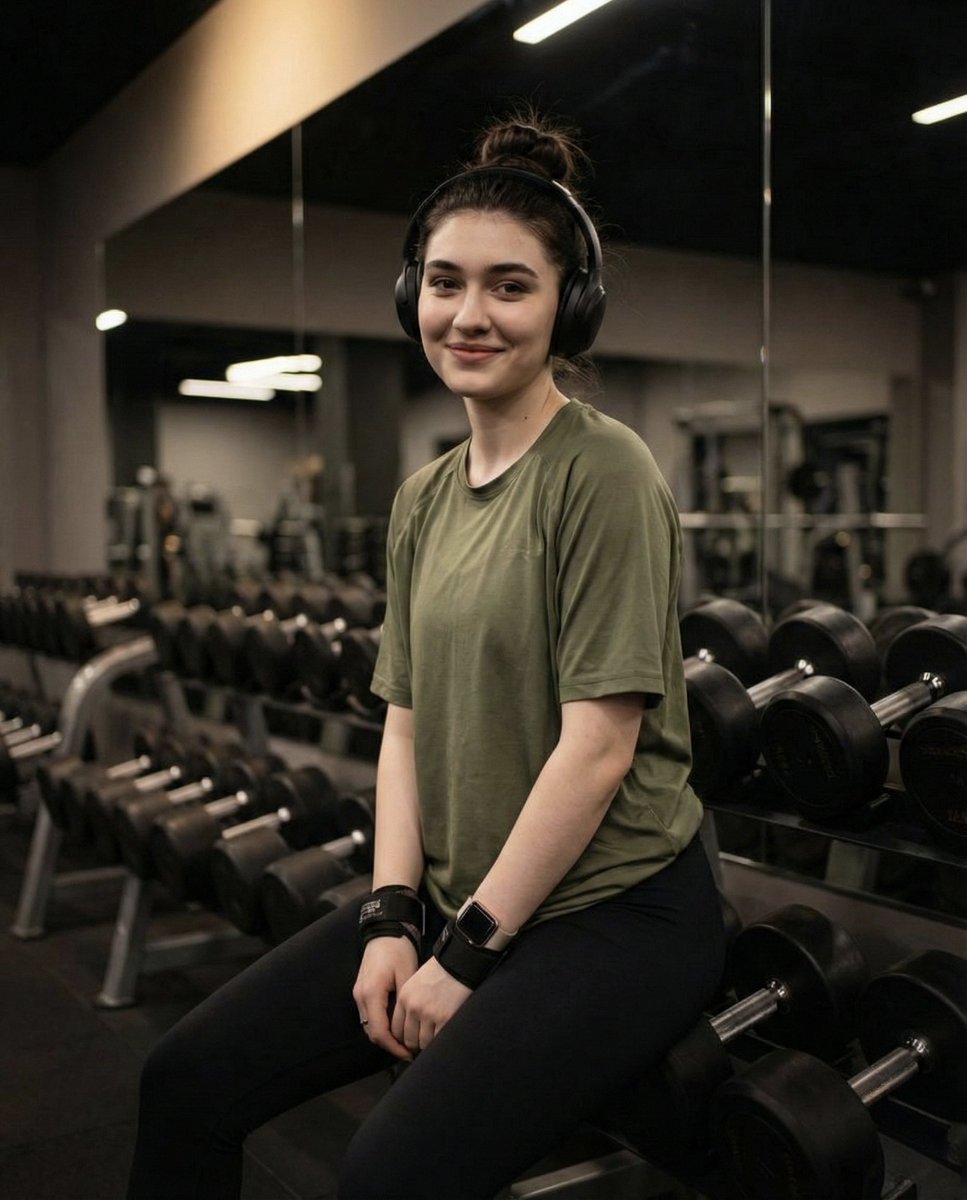 Moody Fitness Influencer Gym Portrait