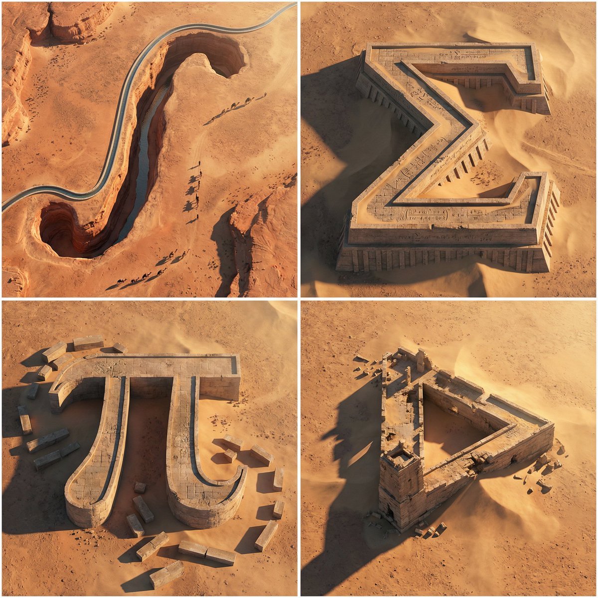 Monumental Mathematical Symbols as Terrain Typography
