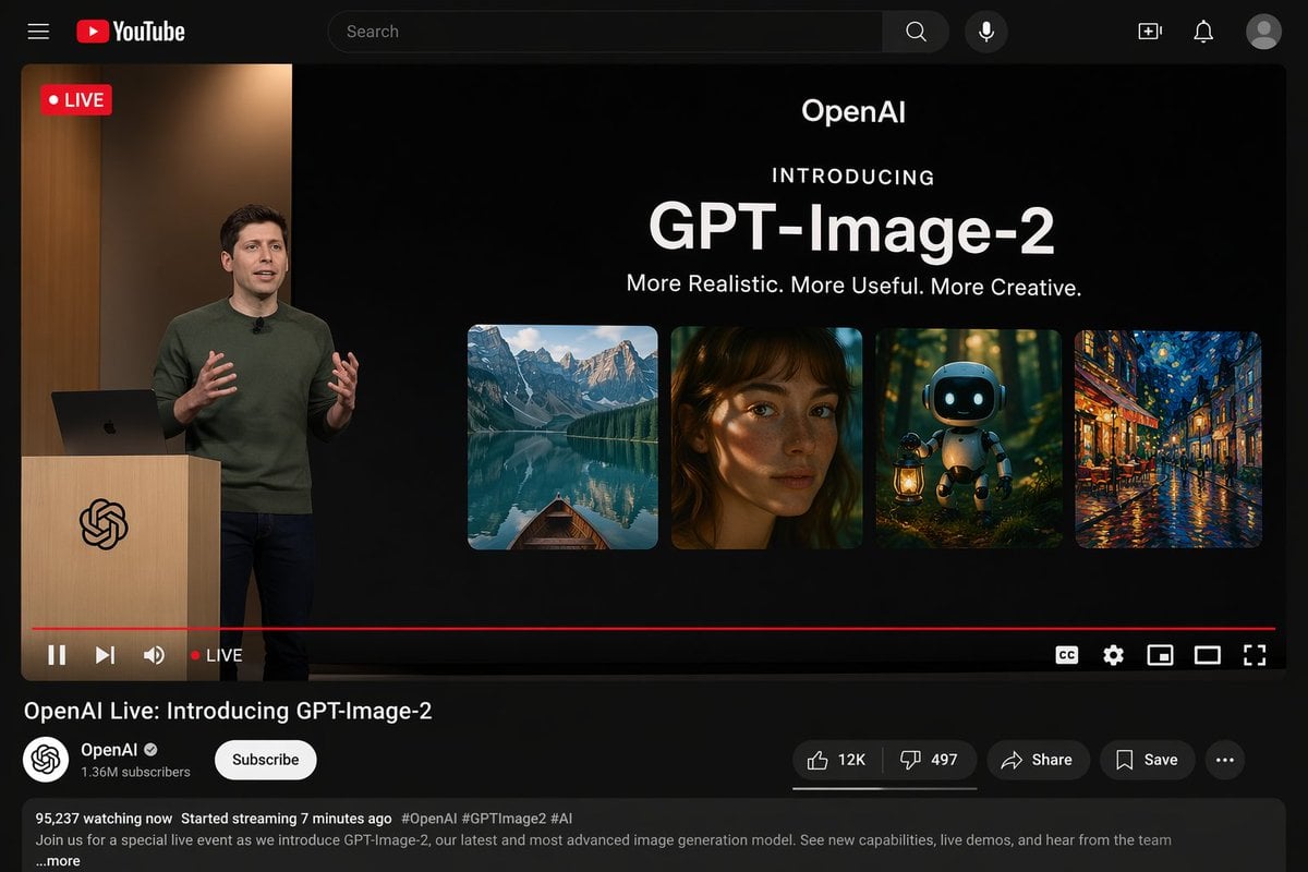 YouTube Live Presentation UI Mockup