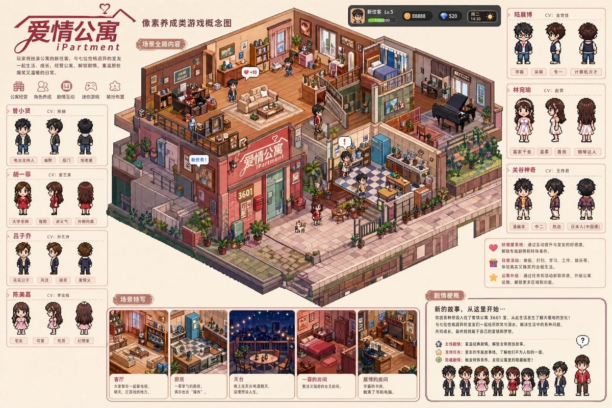 Pixel art game concept prompt
