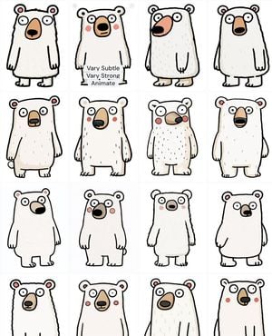 Polar Bear Mascot Variation Sheet