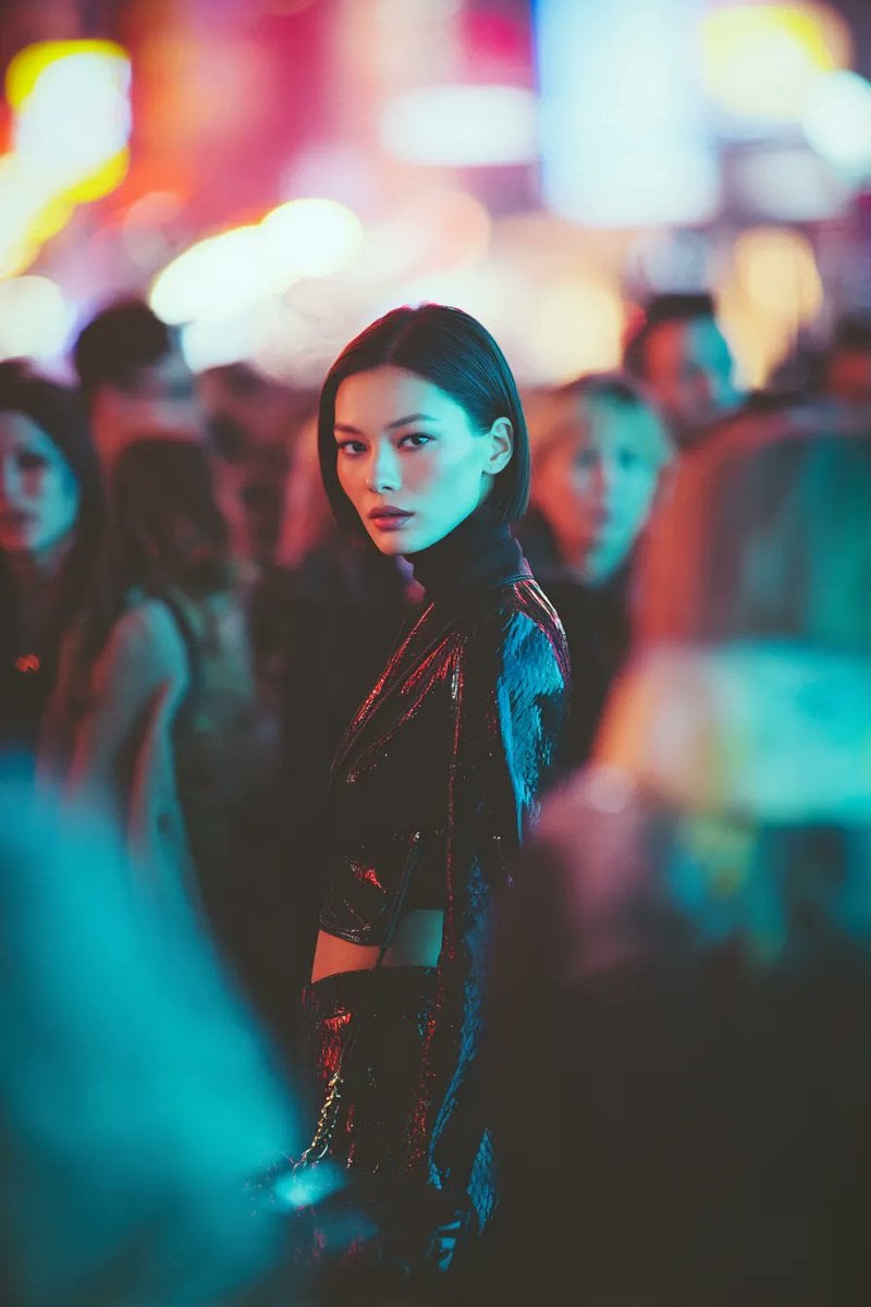 Ultra-realistic Cyberpunk Fashion Portrait