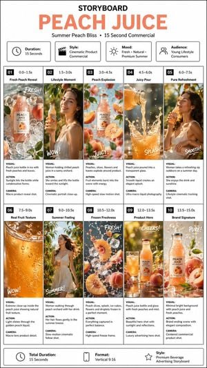 Luxury Peach Juice Storyboard