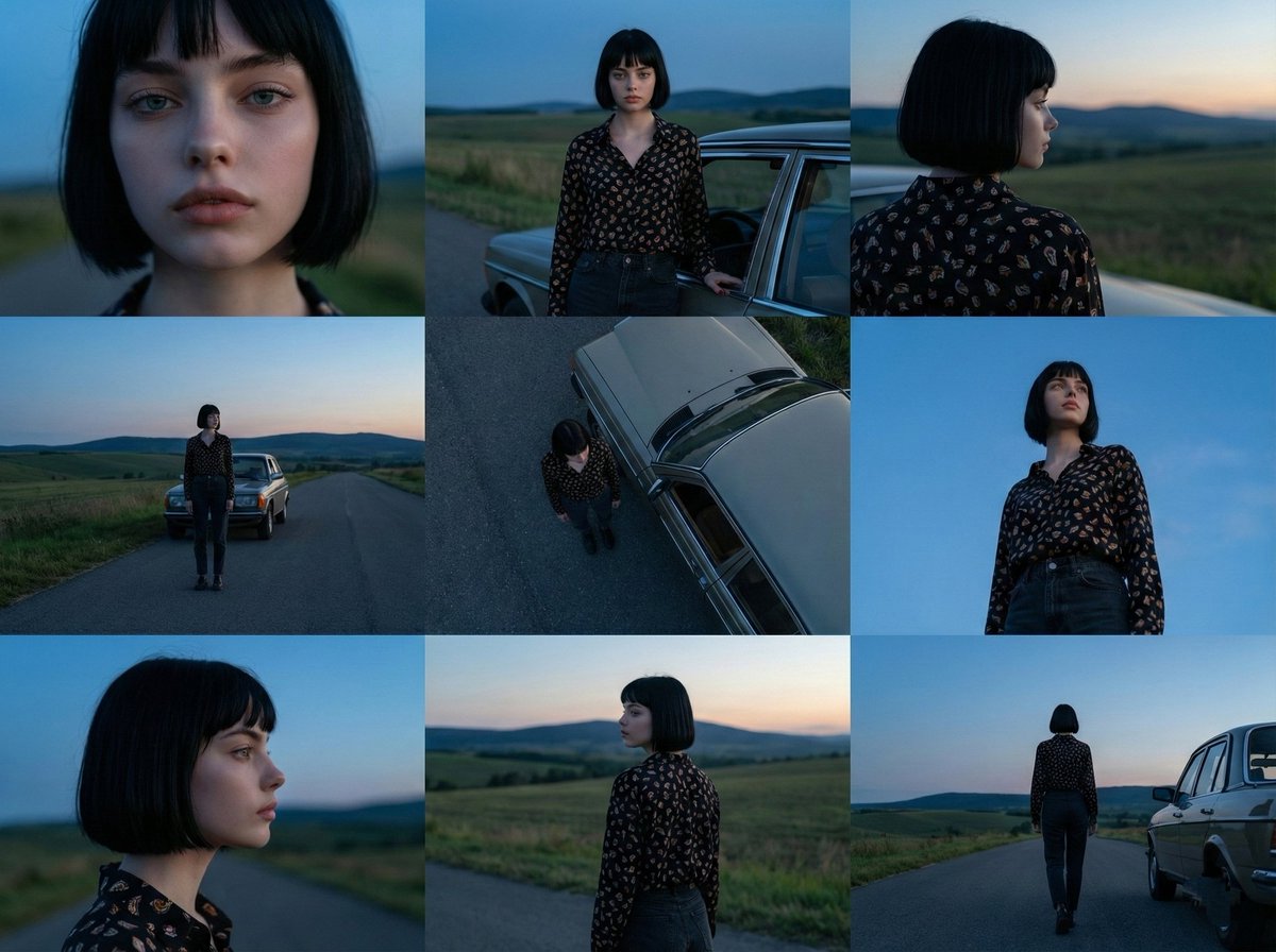 Cinematic 3x3 Grid Photo Series