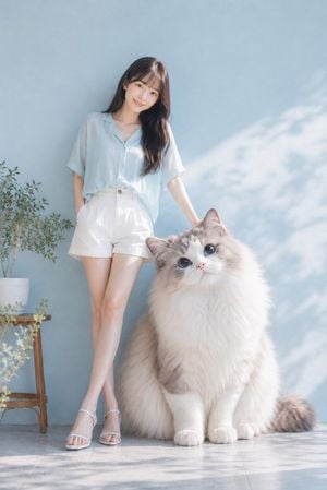 Relaxing Summer Afternoon with a Giant Cat