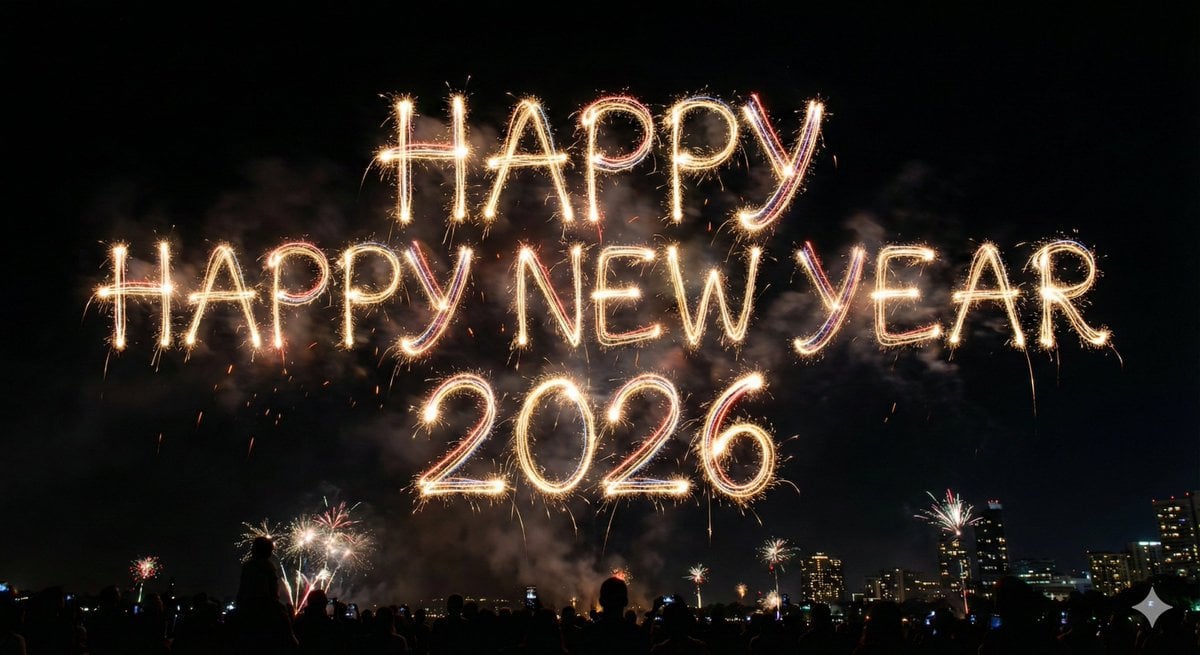 Glowing Text Fireworks