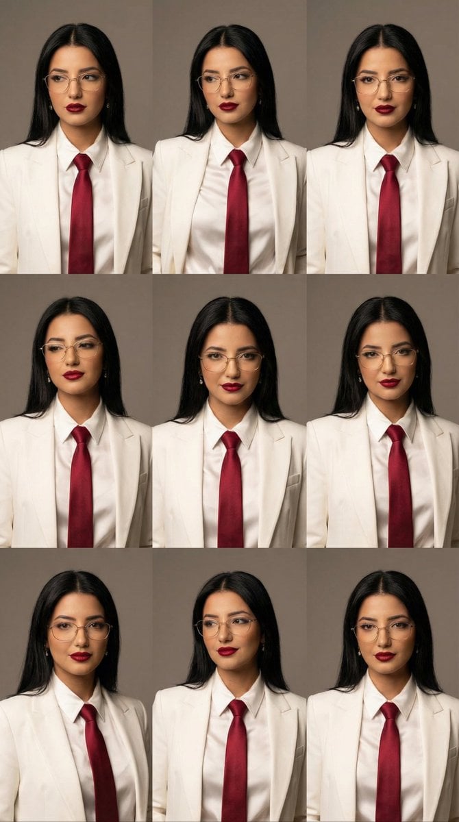 High-Fashion Editorial Portrait Grid with Glasses