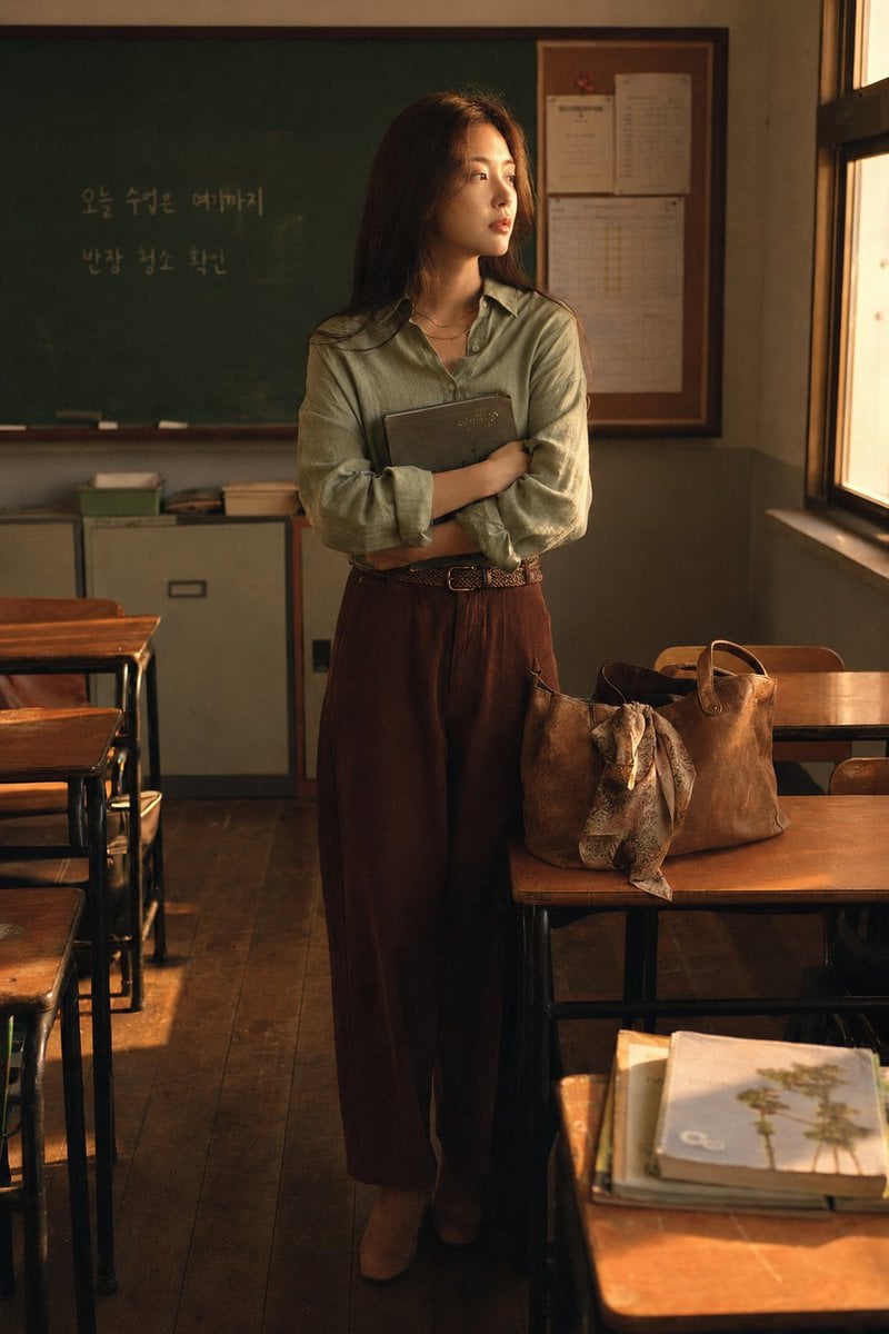 Korean Student Classroom Window Portrait
