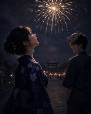 Fireworks at a Shrine Festival