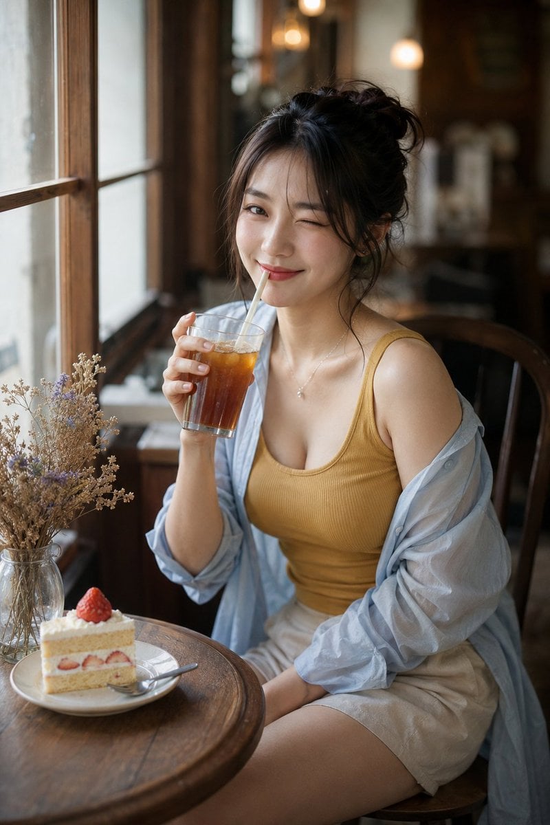 Censored Cafe Portrait Photo