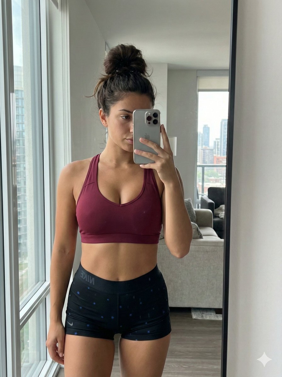 Mirror Selfie with Curvy Physique and ControlNet Constraints