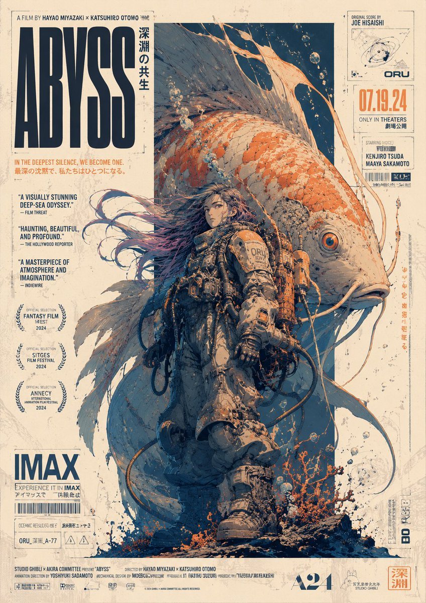 Retro Deep-Sea Sci-Fi Anime Poster