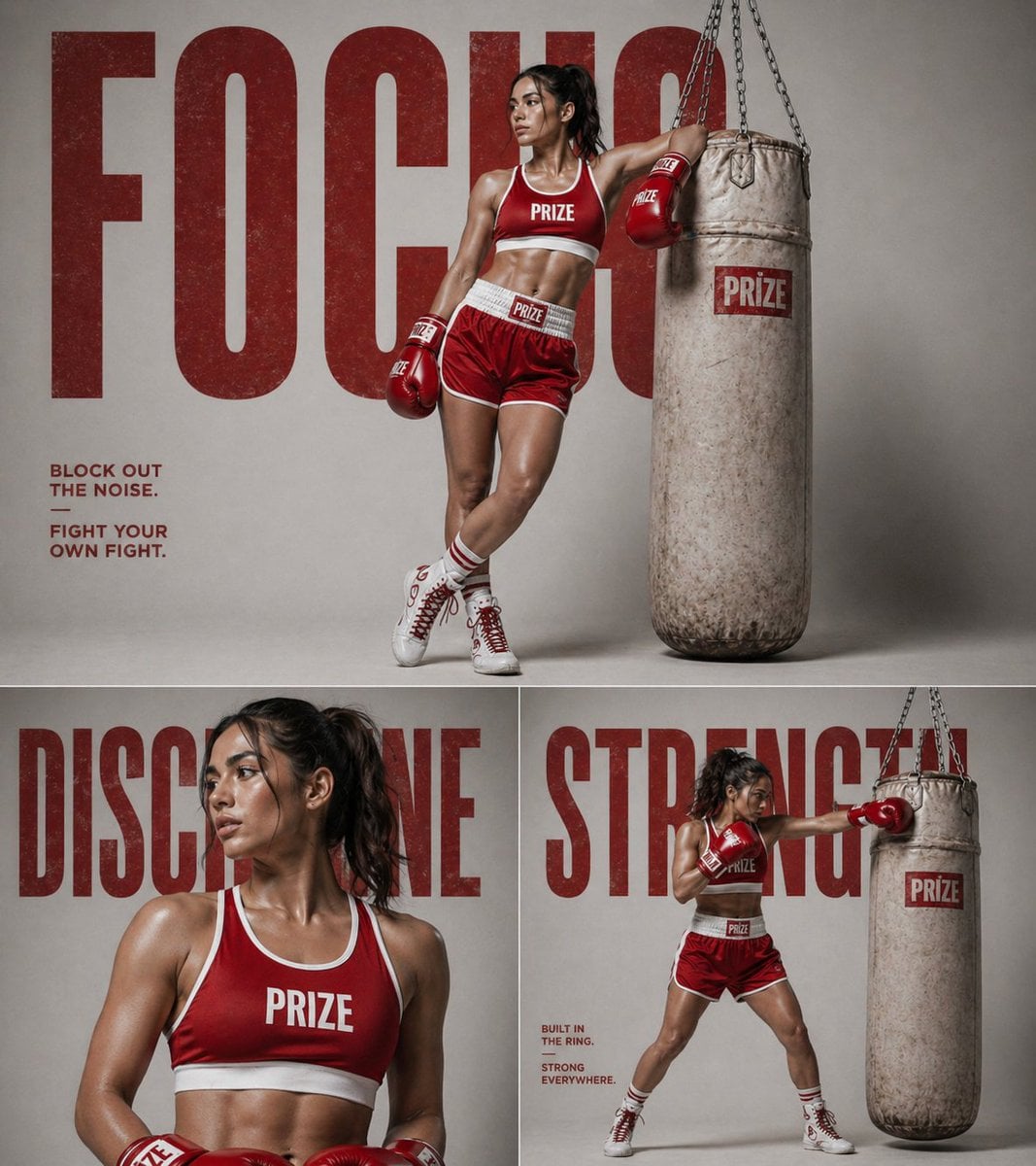 panel fitness boxing poster prompt