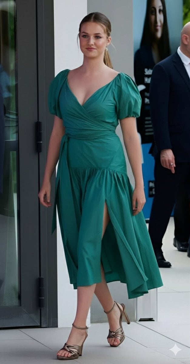 Emerald Green Satin Dress Fashion Editorial