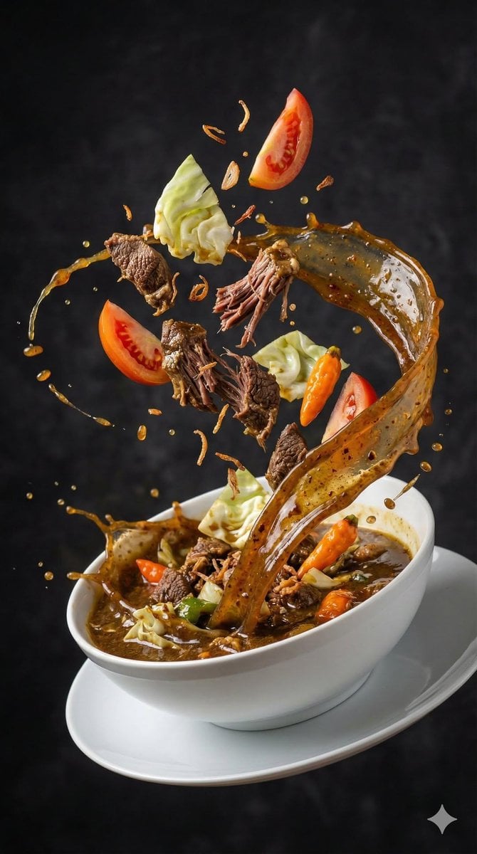 High-Speed Food Photography of Exploding Asian Soup