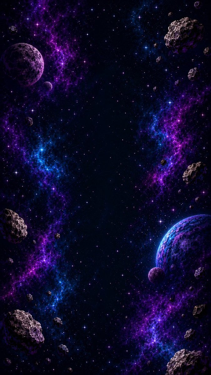 Vertical Pixel Space Shooter Background