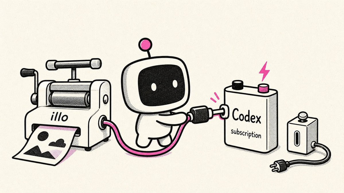 Retro Robot Powering Illo with Codex