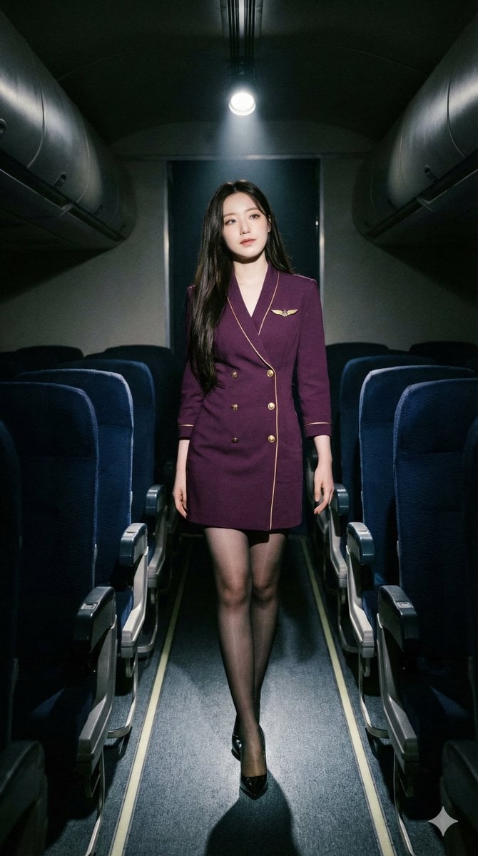 High-Contrast Noir Flight Attendant Prompt for Nano Banana Pro