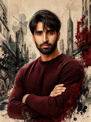 Mixed-Media Urban Male Portrait