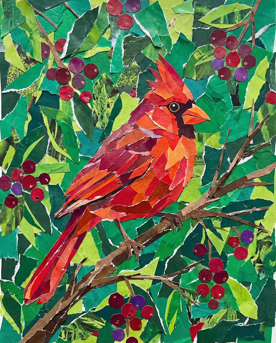 Vibrant Cardinal Collage Prompt