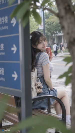 Casual Japanese Campus Snapshot