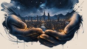 Colossal Hands Metropolis Art