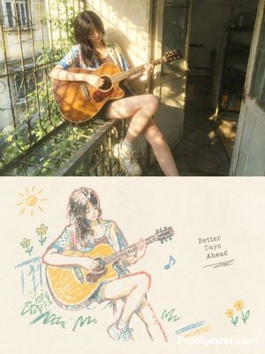 Photo to Cozy Crayon Drawing Comparison