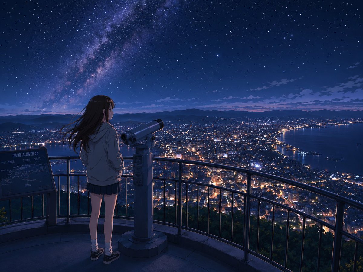Anime Night Observatory Over Hakodate