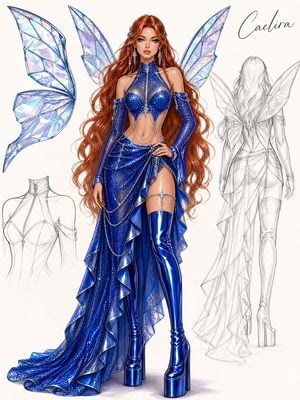 Luxury Fashion Costume Concept Illustration